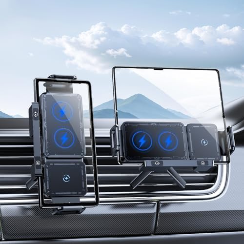 Transform Your Driving Experience with the Z Fold 6 Wireless Car Charger: Rapid 5 W to 15 W Charging, Intelligent Auto-Rotating Sensor for Perfect Viewing Angles, Universal Compatibility with Samsung Galaxy Z Fold Series, Google Pixel 9 Pro, and i Phone 16 Pro Max – Redefine Convenience and Durability with a Sleek, Modern Design for On-the-Go Power Solutions
