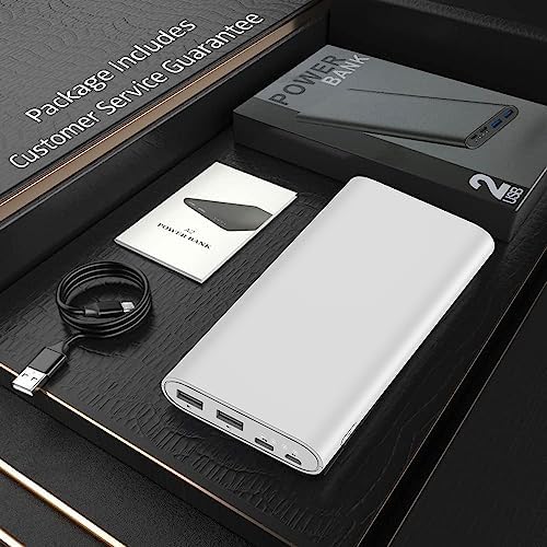 26800 m Ah High-Capacity Portable Power Bank – Dual USB & USB-C Fast Charging for i Phone 16, 15, 14, 11, 12, 13 Pro Max, i Pad, Air Pods, Samsung S22/S23, Google Pixel 6 & Android Phones – Vibrant Orange Design for On-the-Go Charging Convenience