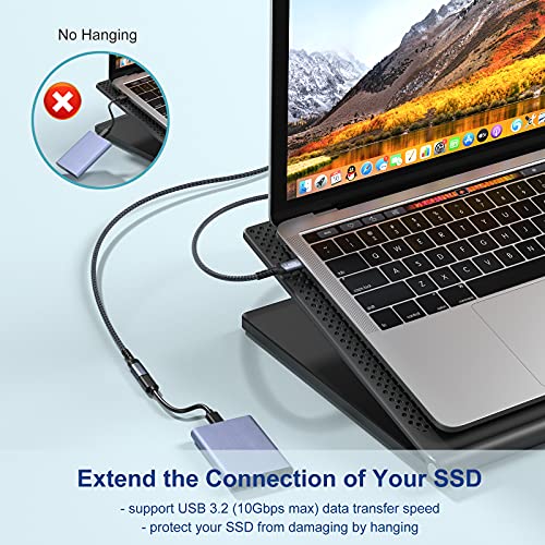 USB-C Extension Cable 3 ft – High-Speed 100 W Fast Charging & 10 Gbps Data Transfer, 4 K Display Compatibility – Ideal for i Phone 16, i Pad, Mac Book, & Dell – 2-Pack Black for Enhanced Connectivity & Versatile Use