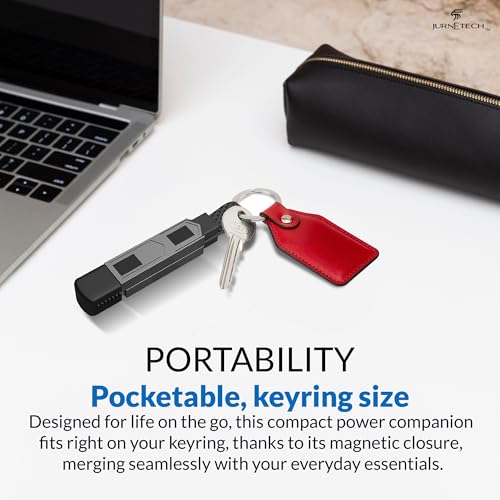 Magnetic 4 in 1 Multi Charging Cable with LED Display, Portable Keychain Charger, Fast as lightning charging/Type C/USB A/USB C Ports for iPhone iPad Mac, AirPods Samsung Google, (65W) (Red) – Enhanced Compatibility and Speed