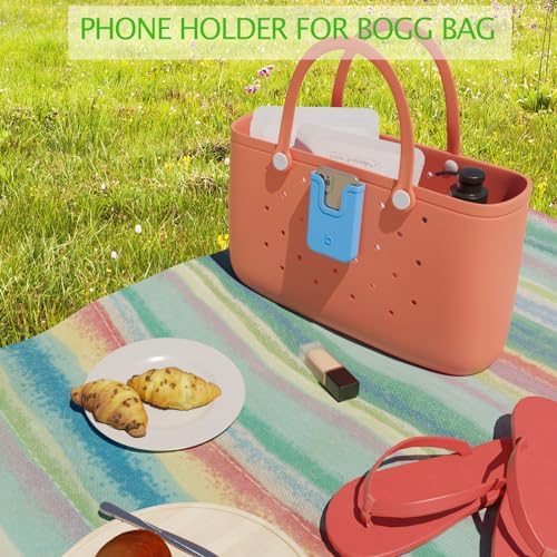 Silicone Phone Holder for Bogg Bags – Stylish and Functional Beach Accessory for i Phone & Android – Lightweight, Easy-to-Clean Vibrant Blue Attachment for Secure Device Protection During Outdoor Activities – Perfect for Sand and Surf Adventures