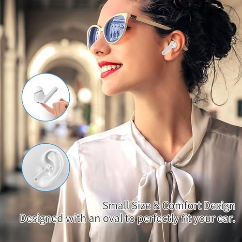 Azoss Bluetooth 5.3 Clip-On Wireless Earbuds – Advanced Active Noise Cancelling for Superior Sound Clarity, 48-Hour Battery Life, IPX7 Waterproof, Hands-Free Microphone for Seamless Communication – Ideal for Fitness, Commuting, and Leisure Activities