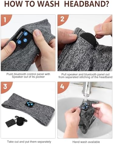 Transform Your Sleep and Workouts with Voerou Bluetooth Sleep Headband Headphones – Comfort-Driven Design, Superior HD Sound, Perfect for Insomnia Relief, Yoga, and Travel, Adjustable Fit with Long-Lasting Battery Life for Seamless Audio Enjoyment