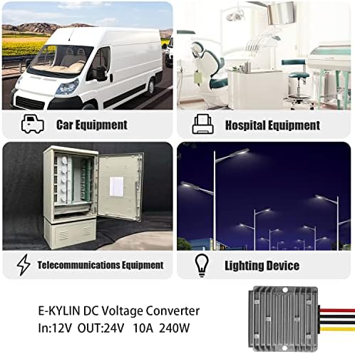 Heavy Duty Waterproof 24 V to 12 V DC Power Converter – 5 A 60 W Versatile Adapter for Vehicles, Marine, and Solar Applications by EKYLIN Power Accessories – Reliable, Durable, and Efficient Power Solution for Every Outdoor Adventure