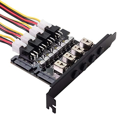 Maximize Storage Efficiency with JSER 4 SATA Hard Disk Controller – Intelligent Power Management for HDD & SSD Drives, PCI Bracket Included, Energy-Saving Performance for Enhanced Data Transfer Rates and System Longevity