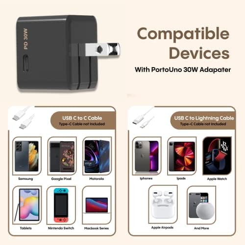 Rapid X Porto Uno USB-C 30 W PD Power Adapter – Compact Fast Wall Charger for i Phone 15, i Pad Pro, Samsung & More – Foldable Design with Side Port for Easy Travel – Enhanced Speed & Universal Compatibility in Sleek Teal Finish