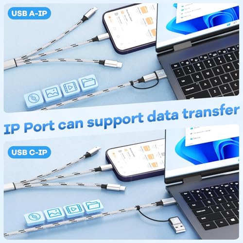 Ultimate Travel Companion: 5 ft USB C Splitter Multi Charging Cable – Dual USB A/C to 3 Type-C Ports for Fast Charging of i Phone 16/15 Series, Tablets & More – 2 Pack for Convenience and Enhanced Compatibility