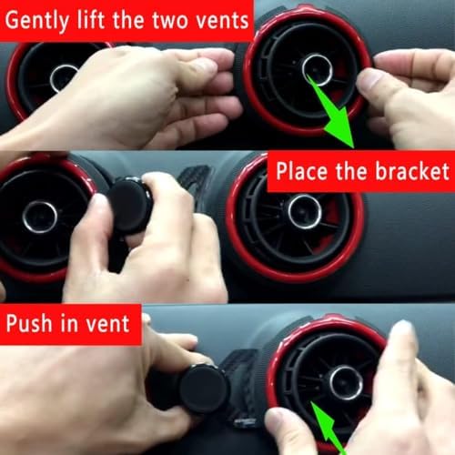 Magnetic Phone Holder for Audi A3/S3/RS3 (2014-2020) – Premium 360-Degree Rotating Air Vent Mount with Robust Magnetic Grip – Stylish Black Metal Design for Enhanced Safety and Functionality