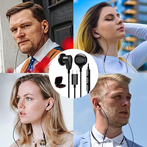 USB C Earbuds for i Phone 16 Pro Max & Android Devices – Premium Hi-Fi Stereo Noise-Canceling Headphones with Built-in Mic for Samsung Galaxy & Google Pixel – Ultimate Comfort & Connectivity for Audiophiles & Casual Listeners