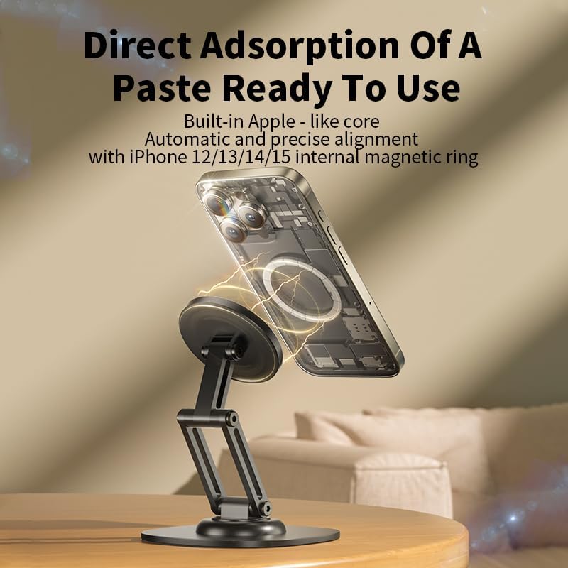 Rotation Magnetic Phone Stand Holder for iPhone Adjustable phone Holder Stand for Desk – Enhanced Compatibility and Speed