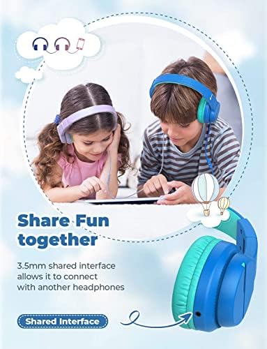 i Clever Kids Headphones: Safe 85 d B Volume-Limited Over-Ear Stereo Sound for Children – Foldable, Lightweight, and Compatible with i Pads and Computers for Easy Travel and Learning