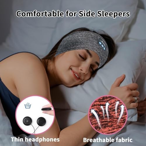 Revolutionary Bluetooth Sleep Headband for Side Sleepers – Ultra-Comfortable Wireless Headphones with Adjustable Fit for Podcast Lovers and Active Lifestyles, Perfect for Restful Nights and Soothing Sounds