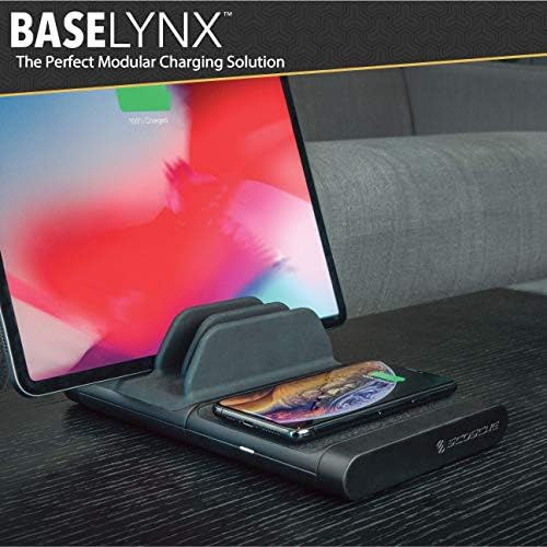 Scosche BLQP-XTSP Base Lynx Modular Qi-Certified Wireless Charging Hub – Fast, Customizable Charging Solution with Safety Features for Home and Office – Sleek Design for Effortless Device Powering and Enhanced Compatibility