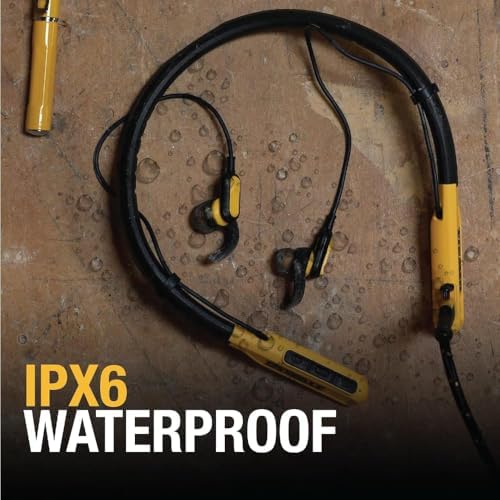 Dewalt Heavy Duty Bluetooth Neckband Earbuds – Premium Wireless Jobsite Headphones with 30-Hour Battery Life, Advanced Noise Isolation & Ergonomic Magnetic Design for Professionals and Everyday Use – Elevate Your Audio Experience with Unmatched Comfort and Connectivity