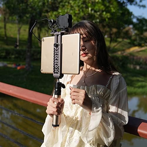 NICEYRIG Premium Aluminum Tablet Tripod Mount for i Pad Pro 12.9″, 11″, Air 10.9″, 10.5″, Mini 8.3″, and 7.9″ – Ultimate Vlogging Stand with Quick-Release Plate and Arca-Swiss Compatibility for Mobile Creators and Streamers