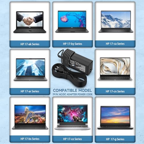 Power Up Your HP Laptop with Our 65 W High-Speed Charger – Ultimate Compatibility for 17 Series Models (17-ak, 17-by, 17-ca, 17-cn, 17-ar, 17-bs) – Safe, Reliable, and Efficient Charging Solution with Intelligent Protection Features!