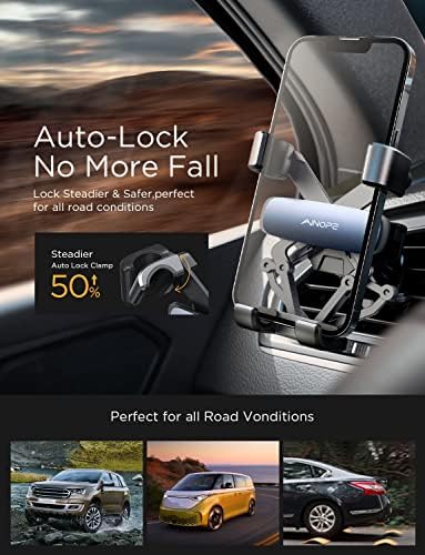 AINOPE 2024 Gravity Car Phone Holder Mount – Secure & Stylish Air Vent Accessory for i Phone 16 Pro Max, 15, 14, 13 – Effortless One-Handed Operation with Adjustable Clips – Enhanced Safety & Compatibility for Modern Drivers