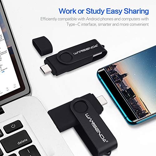 Wansenda 128 GB USB C Dual Connector Flash Drive – High-Speed USB 3.0/3.1 Memory Stick for Effortless Data Transfer on Android, PC, and Mac – Compact and Durable Storage Solution for Photos, Videos, and Files