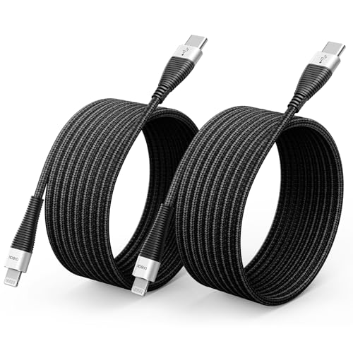 15 FT Extra Long i Phone Charger Cable – Apple MFi Certified Braided Lightning Cable for Fast Charging – Compatible with i Phone 14 Pro Max, 13, 12, 11, X, XR, XS, SE, 8, 7, 6, 5 & i Pad – Durable Black Design for Ultimate Convenience and Mobility
