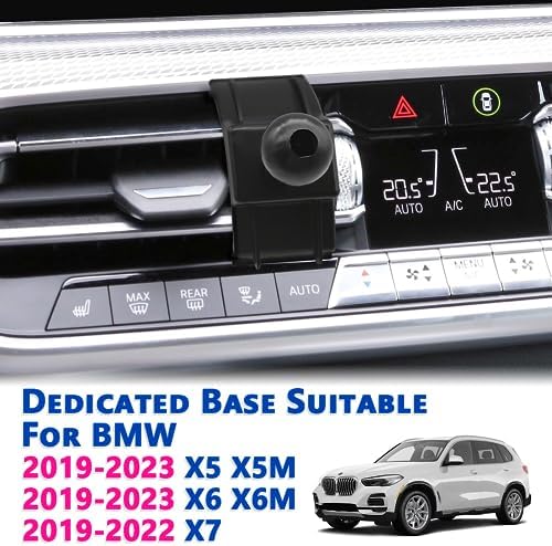 BMW X5 & X6 Car Phone Mount: Thick Case Compatible Air Vent Holder for Safe Navigation | Premium Auto Accessory for 2014-2018 X5 & 2015-2019 X6 | Durable, Stylish, and Easy to Install Smartphone Cradle