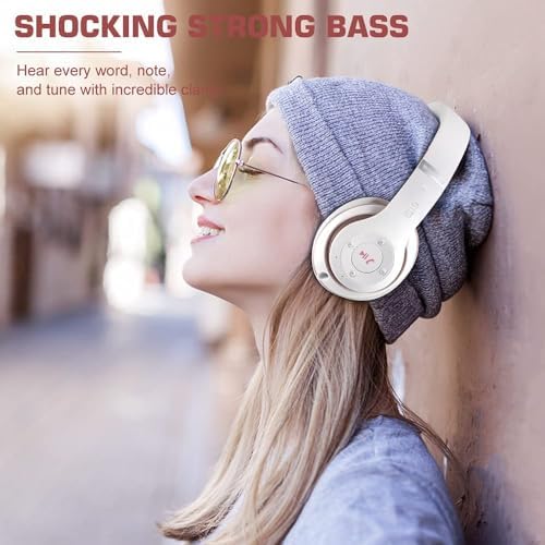 Ultimate Hi-Fi Over-Ear Wireless Bluetooth Headphones – Stylish Black & Gold Design with Built-In Microphone, FM Radio, and Foldable Portability for Superior Comfort and Enhanced Sound Experience
