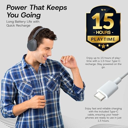 Gabba Goods Aura Elite Premium Wireless Over-Ear Headphones – Unmatched High-Resolution Audio with Built-In Mic, SD Card Compatibility & 6-Hour Battery Life – Perfect for Gamers, Travelers, and Professionals – Chic Black Design for Audiophiles and Everyday Users