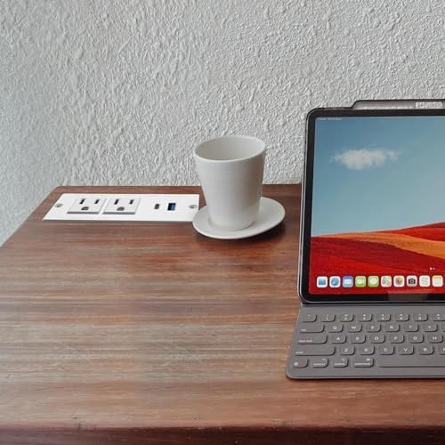 Recessed USB C Power Station for Fast Charging: 2 Outlets & 2 USB Ports (PD20 W & QC18 W) – Space-Saving Desktop Power Strip with Flat Plug for Easy Mounting on Desks, Sofas, Cabinets, and Nightstands (Sleek Black Finish) – Optimal Power Supply Solution for Home & Office Use