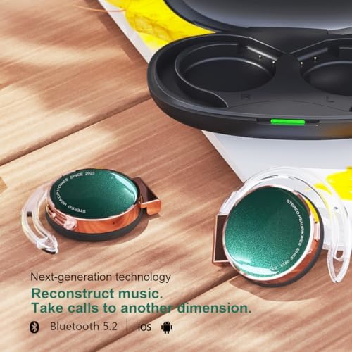 Revolutionary Open Ear Bluetooth Headphones V5.3 – Lightweight Sports Earphones with Superior Noise Cancellation, Four-Microphone Clarity, and Unmatched Battery Life for Active Individuals and Effortless Device Pairing