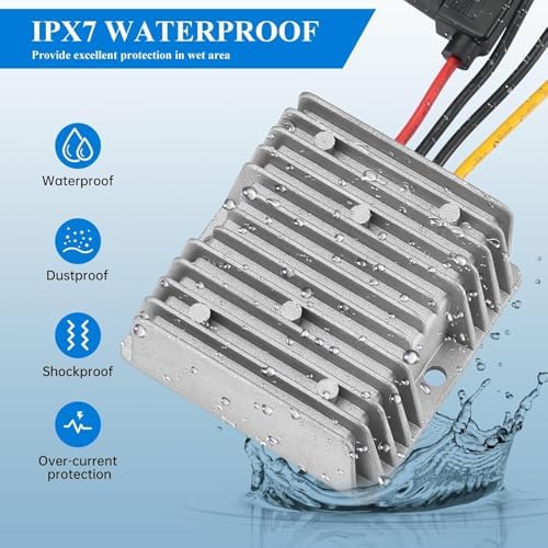 High-Efficiency Waterproof DC/DC Buck Converter: Versatile 20-90 V to 12 V Voltage Regulator for Automotive LED Systems and Heavy-Duty Applications – 20 A Output, 240 W Power Capacity for Reliable Performance in Challenging Environments