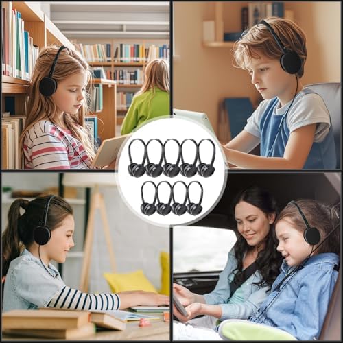 Bulk 20-Pack Adjustable Wired Headphones for Kids – Durable Classroom Earphones with 3.5 mm Jack, Perfect for Schools, Libraries, and Museums – Engaging Mixed Color Design for Enhanced Focus and Learning Engagement