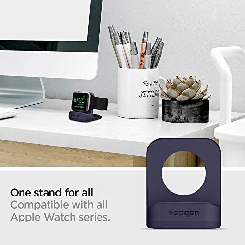 Spigen S350 Apple Watch Charger Stand – Durable TPU Dock with Non-Slip Base for Enhanced Stability and Fast Charging – Compatible with Ultra 2/1, Series 10, SE2, and More – Optimal Charging Solution for All Apple Watch Sizes – Sleek Design for Desk or Nightstand Use