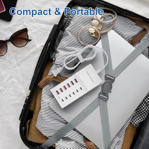 50 W High-Speed USB Charging Station with 12 Type-C Ports – Ultimate Multi-Device Power Hub for i Phone 13/14/15/16, Tablets, Smartwatches, and More – Fast, Efficient, and Safe Charging Solution for Home, Office, and Travel
