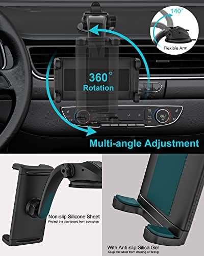 Revolutionary Dashboard Tablet Holder for Truck & Vehicle Use – Ultra-Strong Suction Cup Mount with Adjustable Arm for i Pad 11, Mini, Air 5, Galaxy Tabs, Z Fold & Smartphones – Versatile 4-11″ Device Compatibility for Safe Navigation and Streaming
