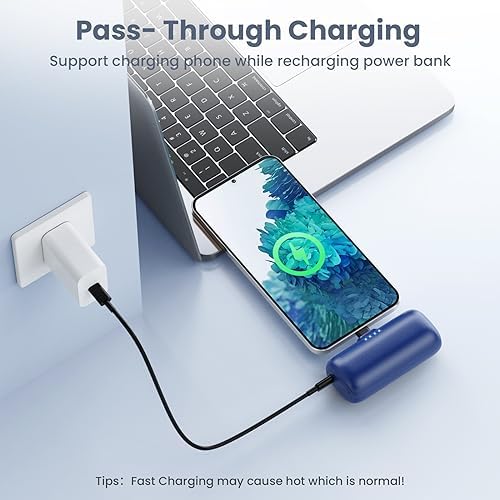 Ultra-Compact 5200 m Ah USB C Power Bank – Fast Charging Mini Portable Charger for i Phone 16/16 Plus/15/15 Plus/15 Pro Max, Galaxy S25/S24, i Pad, and Android Devices – Essential Power Solution for On-the-Go Charging