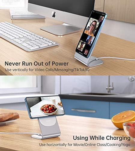 Elevate Your Charging Experience: Premium Magnetic Wireless Charger for i Phone 16/15/14/13/12 with 20 W USB-C Adapter – Fast, Elegant, and Versatile Charging Stand/PAD in Luxurious Gold – Enhanced Compatibility for Pro Max, Plus, Mini Models with 5 ft Cable for Ultimate Flexibility