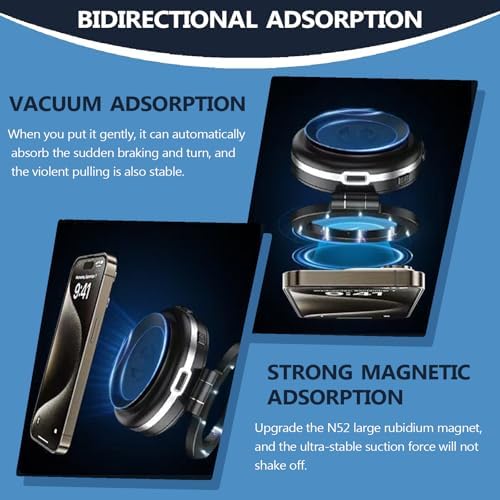 Revolutionize Your Driving with the Maggrip Pro 360 2.0: Ultimate 360° Rotatable Magnetic Car Phone Holder – Effortless Installation with Electric Suction Cup Technology for Any Smartphone – Secure, Durable, and Stylish Black Design for Enhanced Safety and Convenience