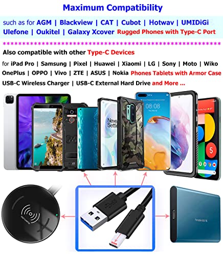 10 mm Extended Tip USB-C to USB 3.0 Cable – High-Speed Data Transfer for i Phone 16 Pro Max, Galaxy S25/S24/S23, and Pixel 9/8 – Perfect for Rugged Cases – Durable 1 M Charging Cables for Seamless Connectivity (Pack of 2) – Enhanced Compatibility for Fast Charging and Data Syncing