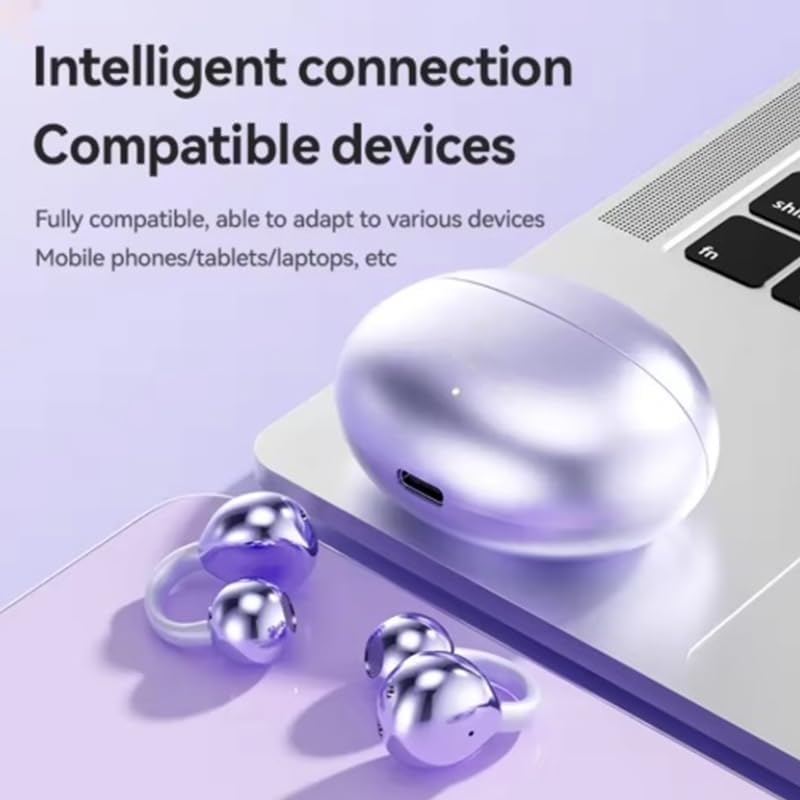 Next-Generation Clip-On Bone Conduction Bluetooth Earbuds for Active Individuals – Ultra-Lightweight, Secure C-Shape Design Perfect for Runners and Fitness Buffs – Enjoy Open-Ear Sound with Advanced Bluetooth 5.4 Technology for Maximum Comfort and Versatile Device Compatibility – Stay Aware and Motivated During Every Workout with Premium Audio Performance and Ergonomic Fit