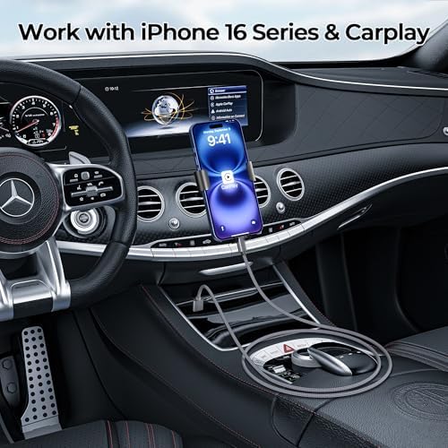 Premium Car Play Charging Cable Set for i Phone 16/15 Pro Max – 3-Pack (3.3 FT, 6.6 FT, 10 FT) USB A to USB C – Fast Data Transfer & Durable Design for i Pad Pro, Air Pods, Galaxy S24/S23/S22 & More – Enhanced Compatibility for Effortless Connectivity and Navigation