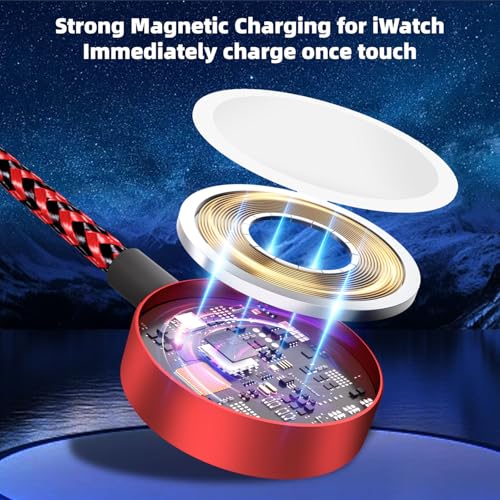 Travel Essentials 3-in-1 Charging Cable for Apple Watch & i Phone | Versatile 5 FT USB A/C to Type C Charger | Fast-Power Solution for Modern Travelers | Ultra-Lightweight & Portable Dual Compatibility | Convenient 2-Pack for Effortless Charging on the Go