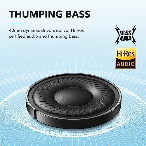 Unleash Your Sound: Anker Q20 i Wireless Over-Ear Headphones with Advanced Noise Cancellation, 40-Hour Battery Life, and Customizable Audio Profiles – Immerse Yourself in Hi-Res Audio with Deep Bass and Transparency Mode for Ultimate Comfort and Clarity