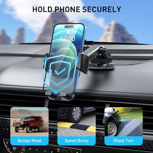 TEKING Advanced Car Phone Holder with Reinforced Metal Hook – Universal Air Vent Mount for i Phone 15/14/13/12 Pro Max & Samsung S24 Ultra – Sleek Translucent Design for Enhanced Aesthetics & Secure Smartphone Fit (120-75 mm) – Effortless Tool-Free Installation & Ultimate Hands-Free Convenience