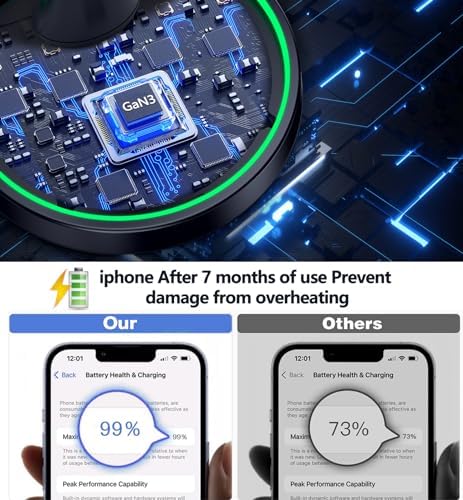 Efficient Magnetic Wireless Charging Stand – 15 W Fast Mag Safe Charger for i Phone 16 Series & Earlier, Sleep-Friendly Indicator Light, Sleek Design, Enhanced Compatibility & Quick Charge for Air Pods – Ultimate Cordless Convenience