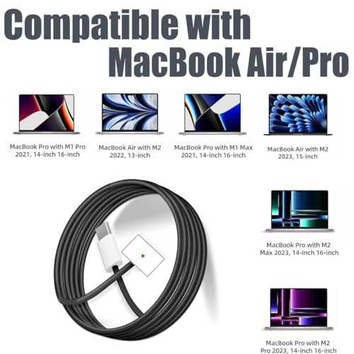 Upgrade Your Charging Game: 140 W USB-C to Magnetic 3 Cable (2 m/6.6 ft) for Seamless Compatibility with 2022/2023 Mac Air & Pro Models, Enhanced Rapid Charging & Durable Braided Design for Optimal Performance and Convenience