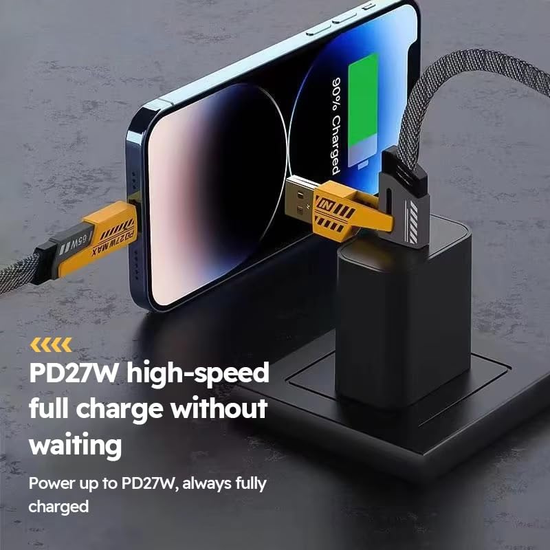 4-in-1 Supercharging Cable for Apple Devices – High-Speed USB-C & Type-C Charging Solution with Durable Spring Wire Design for Mac Book, i Pad, i Phone – Portable Multi-Functional Charging Accessory for Effortless Power Delivery