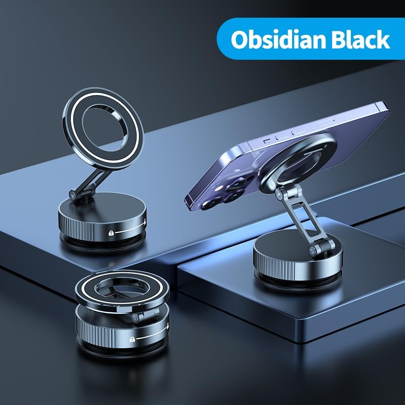 Ultimate 360° Magnetic Car Phone Holder – Heavy-Duty Suction Cup Mount for Effortless Navigation and Hands-Free Calls – Engineered with Durable Zinc Alloy for Maximum Stability and Compatibility – No-Damage Installation for the Modern Driver – Unleash Your Driving Potential with Enhanced Viewing Flexibility and Robust Security