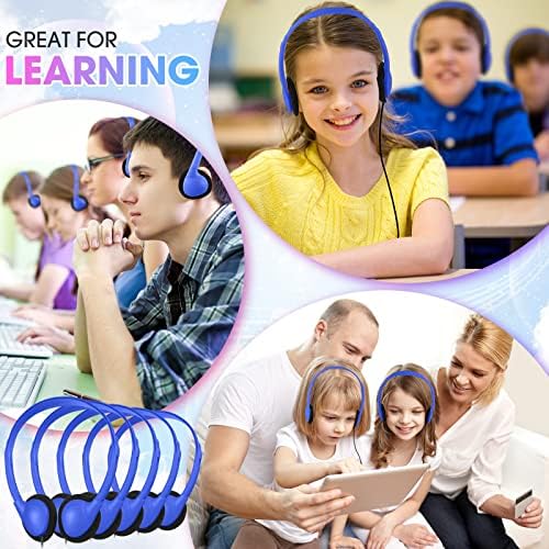 Chumia 50-Piece Classroom Over-Ear Headphones Set – Stylish Dark Blue Adjustable Earphones for Kids, Teens & Adults – Ideal for Enhancing Online Learning, Group Collaboration & Device Compatibility