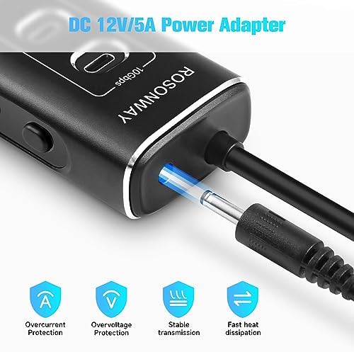 Maximize Your Device Connectivity with Rosonway 10-Port USB 3.2 Hub – Ultra-Fast 10 Gbps Data Transfer, 60 W Fast Charging, Sleek Aluminum Design for Enhanced Productivity on Laptops and PCs