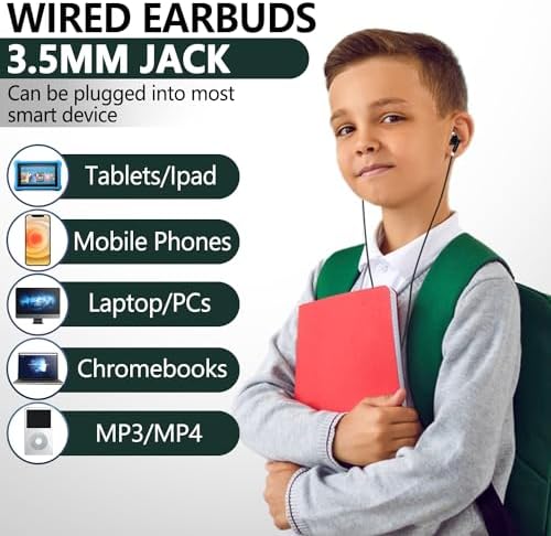 Bulk 100 Pack Classroom Earbuds – Lightweight and Durable Headphones for Enhanced Student Focus, Tangle-Free Design Perfect for Interactive Learning, Compatible with Tablets and Laptops, Ideal Audio Solution for Group Activities and Educational Presentations