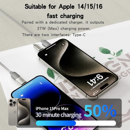 4-in-1 Supercharging Cable for Apple Devices – High-Speed USB-C & Type-C Charging Solution with Durable Spring Wire Design for Mac Book, i Pad, i Phone – Portable Multi-Functional Charging Accessory for Effortless Power Delivery